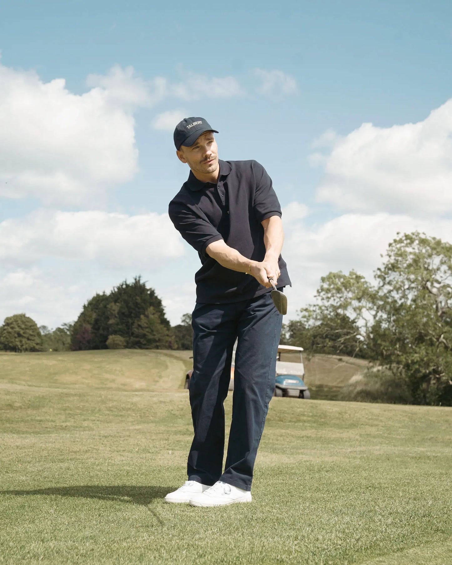 Talbert Golf 001 Polo in navy – premium cotton contemporary golf polo shirt 
