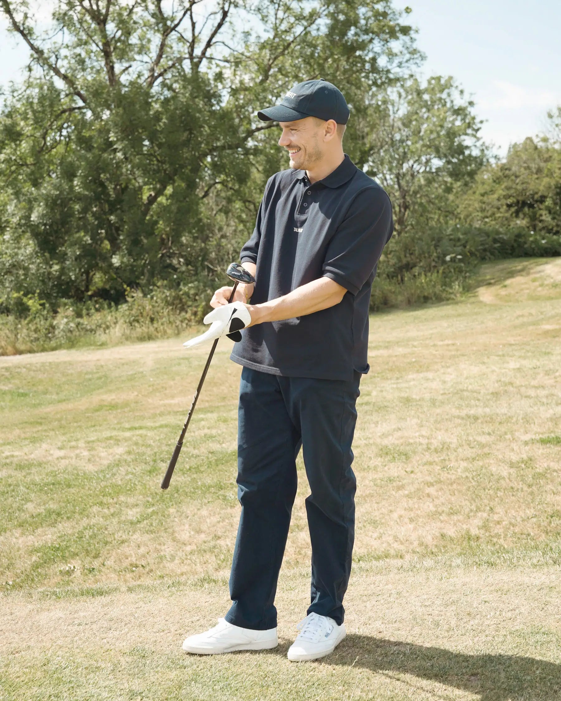 Talbert Golf 001 Polo in navy – premium cotton contemporary golf polo shirt 